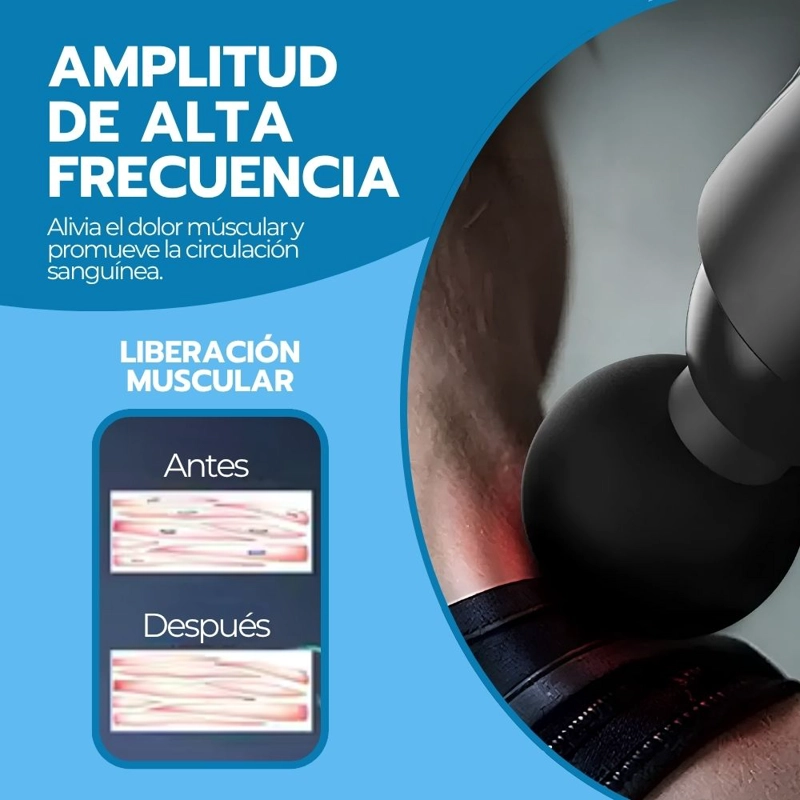 MASAJEDOR MUSCULAR PISTOLA MASAJE PROFESIONAL KINE 12 CABEZA - 8
