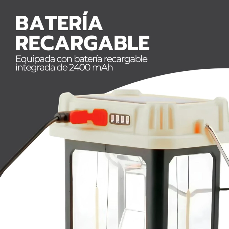 LINTERNA FAROL RECARGABLE DE MANO 2EN1 MULTIFUNCIONAL 180° - 5