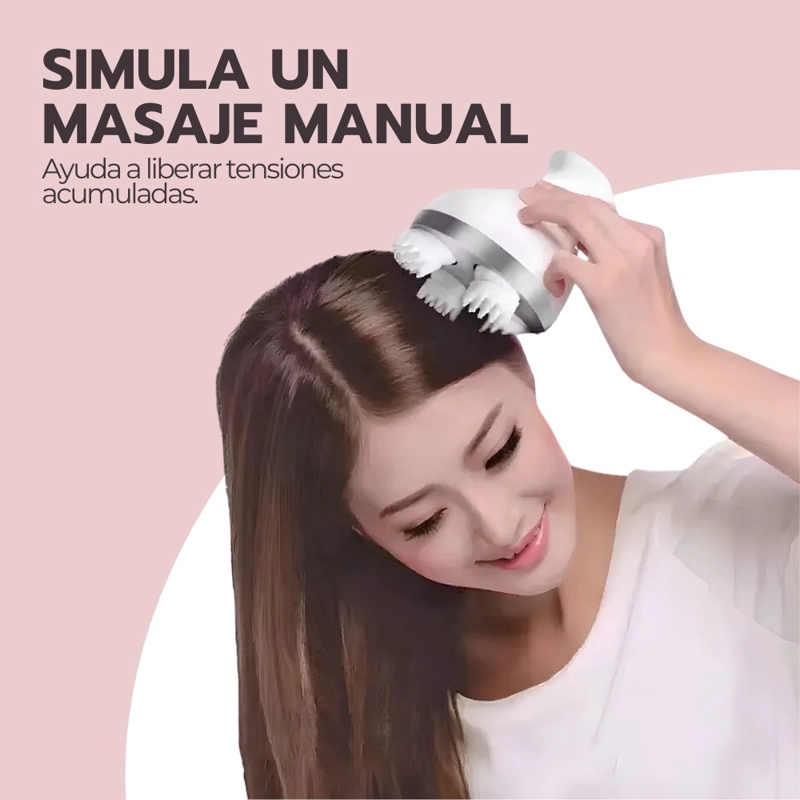 MASAJEADOR CABEZA ELE CTRICO INALAMBRICO MASAJES BLANCO - 7