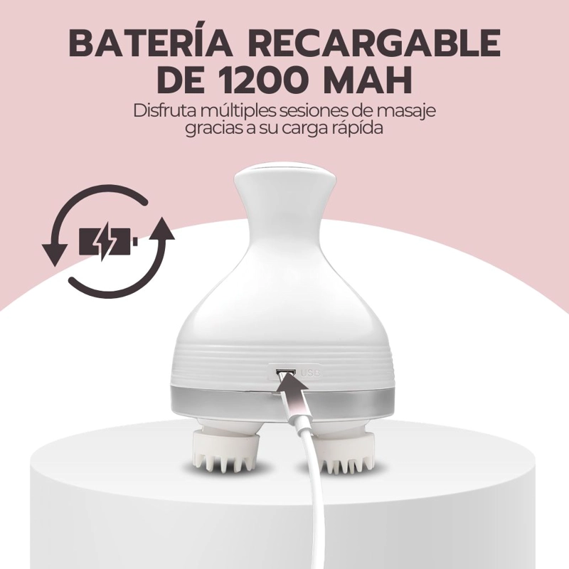 MASAJEADOR CABEZA ELE CTRICO INALAMBRICO MASAJES BLANCO - 8