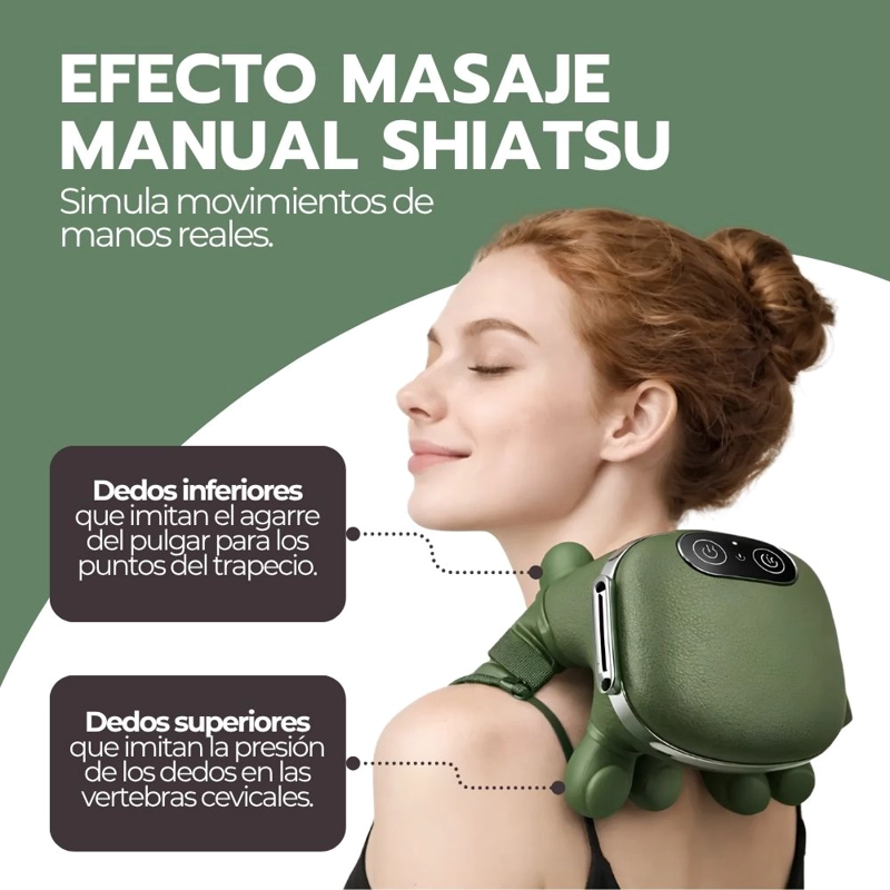 MASAJEADOR CUELLO Y HOMBROS SHIATSU CON CALOR RECARGABLE - 5