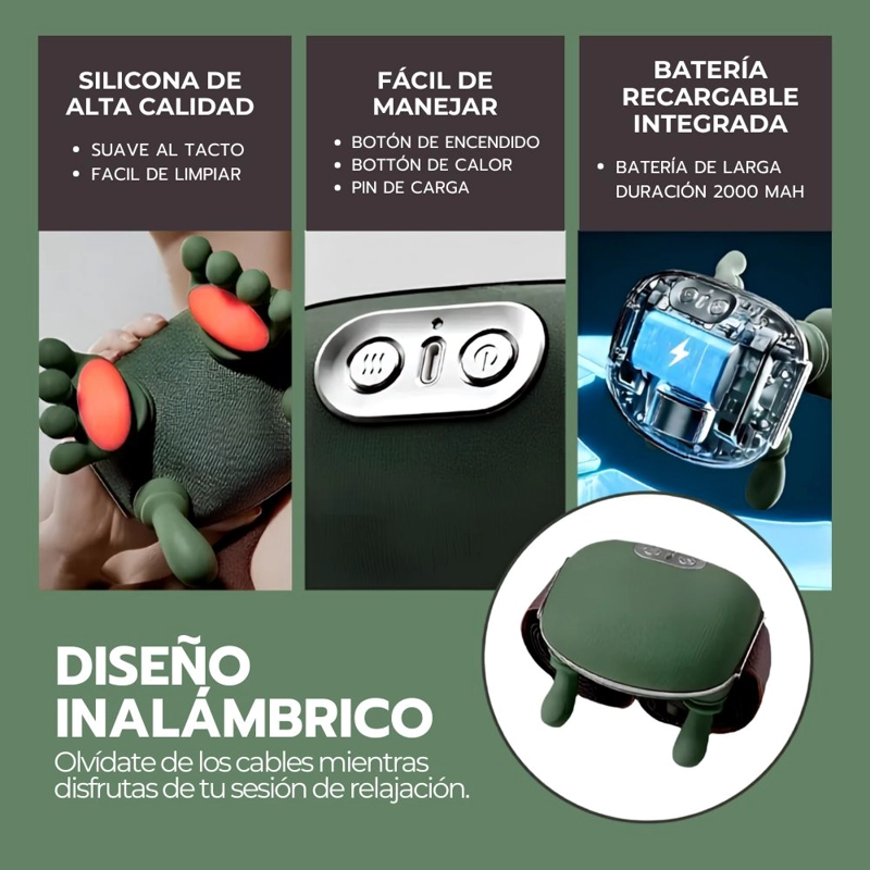 MASAJEADOR CUELLO Y HOMBROS SHIATSU CON CALOR RECARGABLE - 8