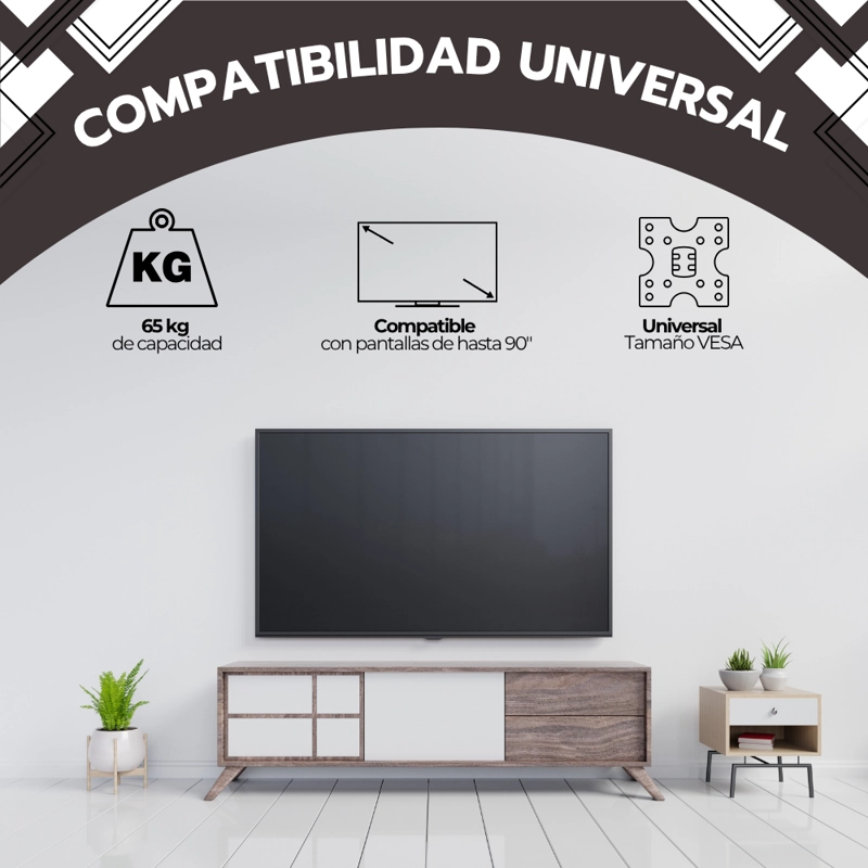 SOPORTE TV FULL MOTION 26–90' ACERO REFORZADO GIRO 120 - 5