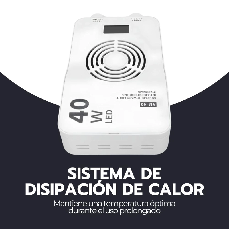 LUZ LED PORTATIL 40W RECARGABLE FOTOGRAFIA VIDEO STREAMING REGULABLE TEMPERATURA COLOR BICOLOR 11 - 6