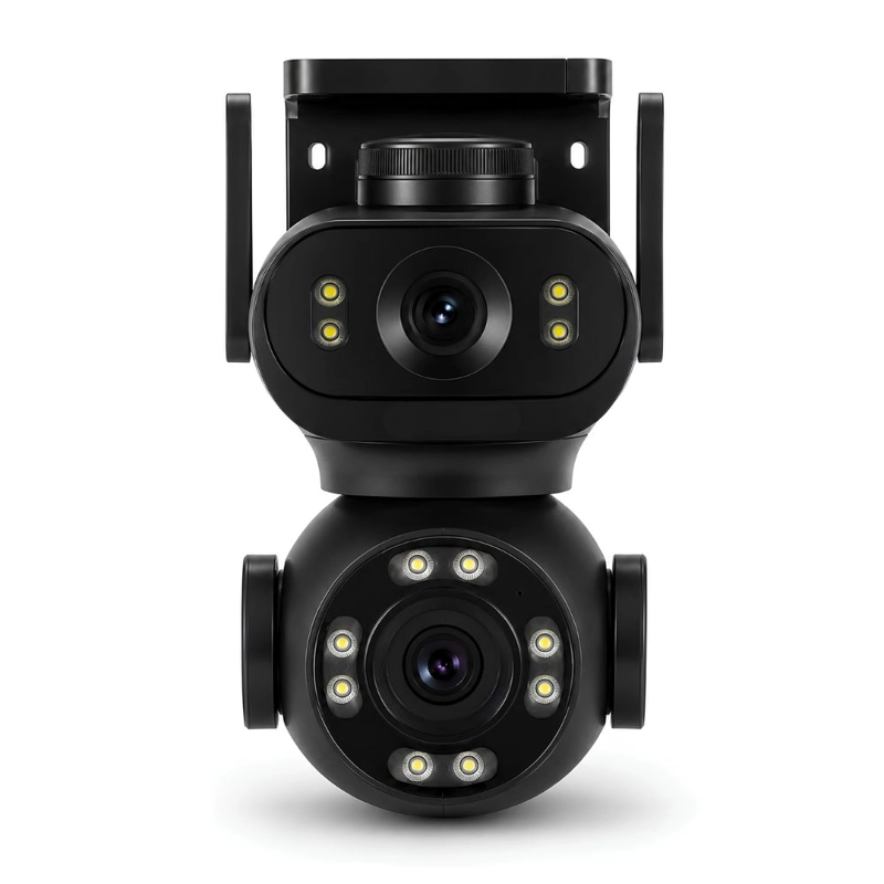 CAMARA VIGILANCIA WIFI DOBLE LENTE PTZ IA MOVIMIENTO 360° VISION NOCTURNA EXTERIOR INTERIOR NEGRO - 2