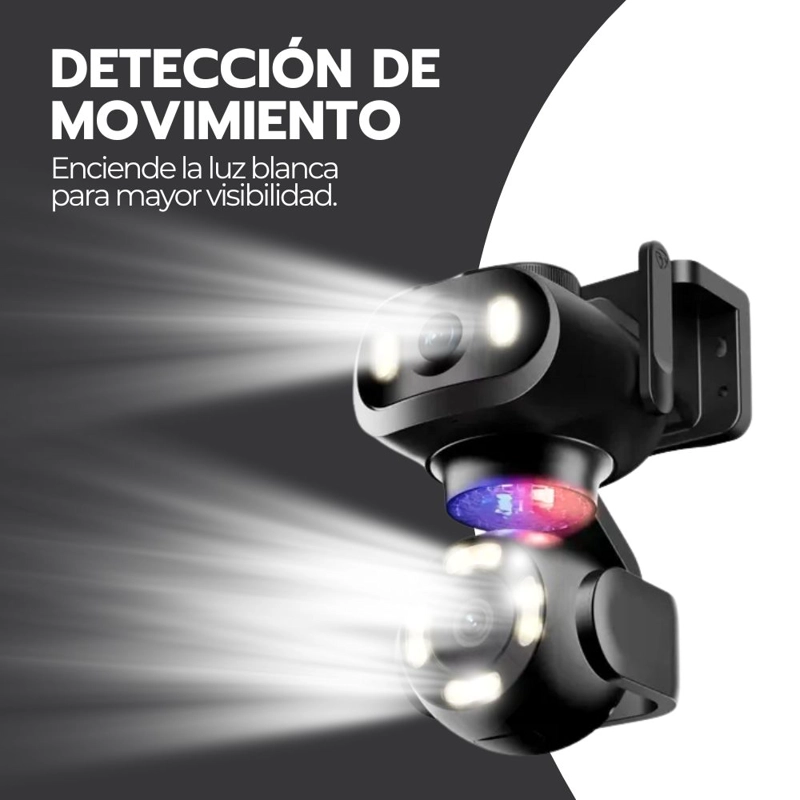 CAMARA VIGILANCIA WIFI DOBLE LENTE PTZ IA MOVIMIENTO 360° VISION NOCTURNA EXTERIOR INTERIOR NEGRO - 7