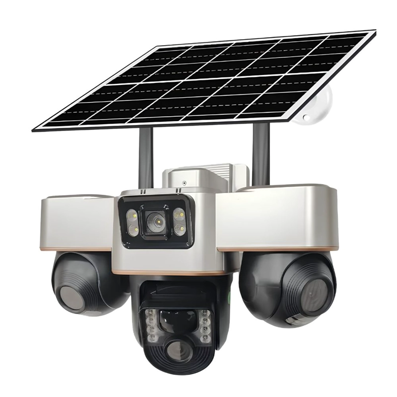 CAMARA SEGURIDAD SOLAR WIFI EXTERIOR TRIPLE LENTE VISION NOCTURNA V380PRO FULL HD 1080P - 2