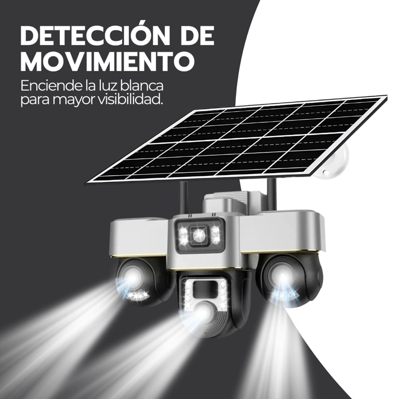 CAMARA SEGURIDAD SOLAR WIFI EXTERIOR TRIPLE LENTE VISION NOCTURNA V380PRO FULL HD 1080P - 7