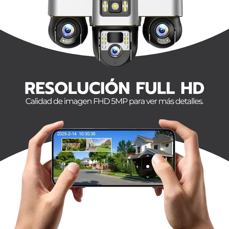 CAMARA SEGURIDAD SOLAR WIFI EXTERIOR TRIPLE LENTE VISION NOCTURNA V380PRO FULL HD 1080P - 8