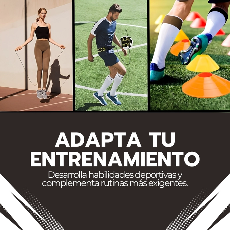 KIT ENTRENAMIENTO AGILIDAD ESCALERA CONOS CUERDA FUTBOL VELOCIDAD 55CM AMARILLO NOVYSTOR - 7