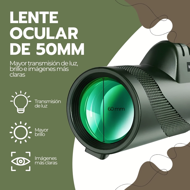 TELESCOPIO MONOCULAR 40X60, TELESCOPIO PORTATIL DE ALTA DEFINICION - 5