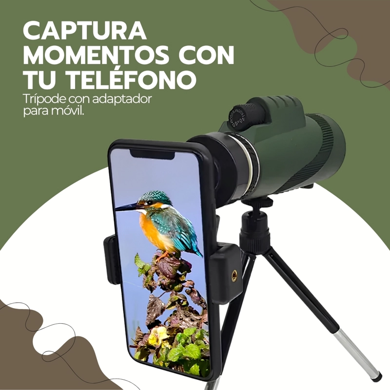 TELESCOPIO MONOCULAR 40X60, TELESCOPIO PORTATIL DE ALTA DEFINICION - 7