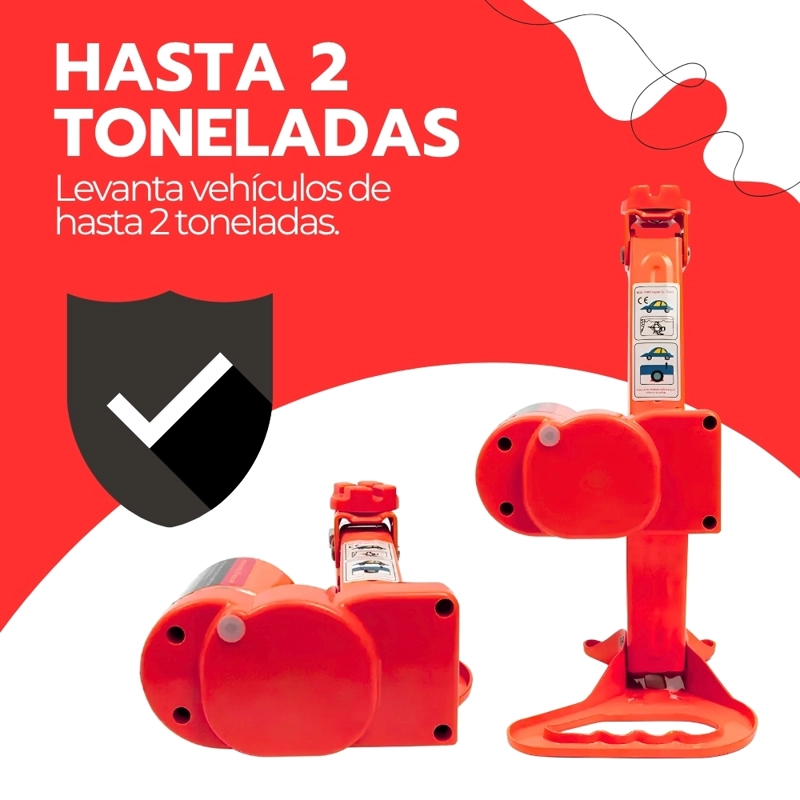 GATA ELE CTRICA 12V 2 TONELADAS PARA AUTO CON MALETIN Y ACCESORIOS ELEVACION RAPIDA TIJERETA - 6