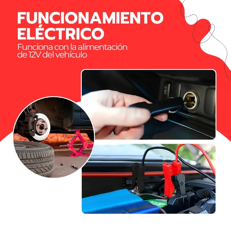 GATA ELE CTRICA 12V 2 TONELADAS PARA AUTO CON MALETIN Y ACCESORIOS ELEVACION RAPIDA TIJERETA - 7