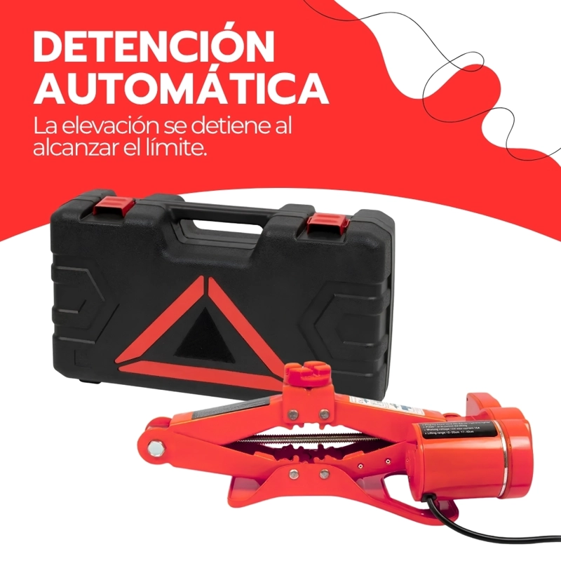 GATA ELE CTRICA 12V 2 TONELADAS PARA AUTO CON MALETIN Y ACCESORIOS ELEVACION RAPIDA TIJERETA - 8