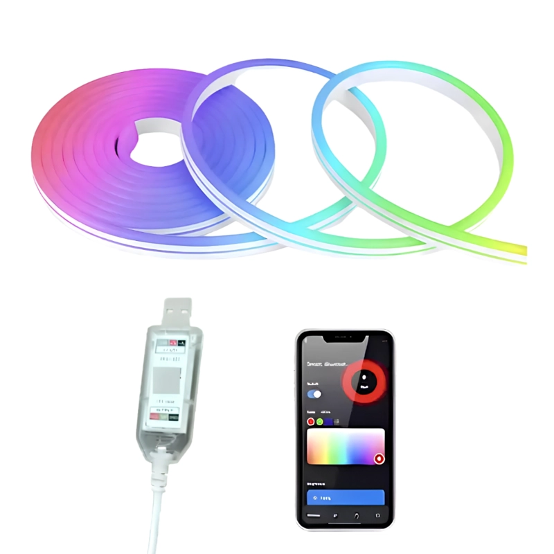 TIRA LUZ LED NEON RGB BLUETOOTH 5 METROS CINTA FLEXIBLE DECORACION USB NOVYSTOR NL-5M - 2