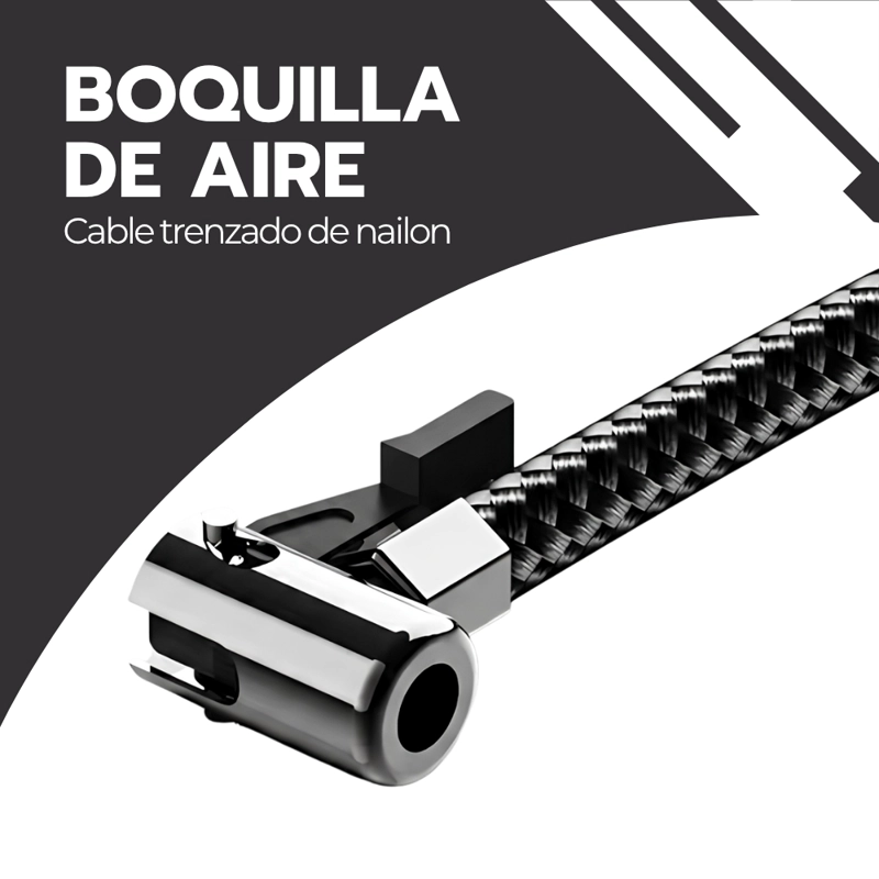 COMPRESOR DE AIRE PORTATIL 12V INFLADOR NEUMATICOS AUTO 120PSI MANOMETRO COMPACTO NEGRO INF-06 - 5