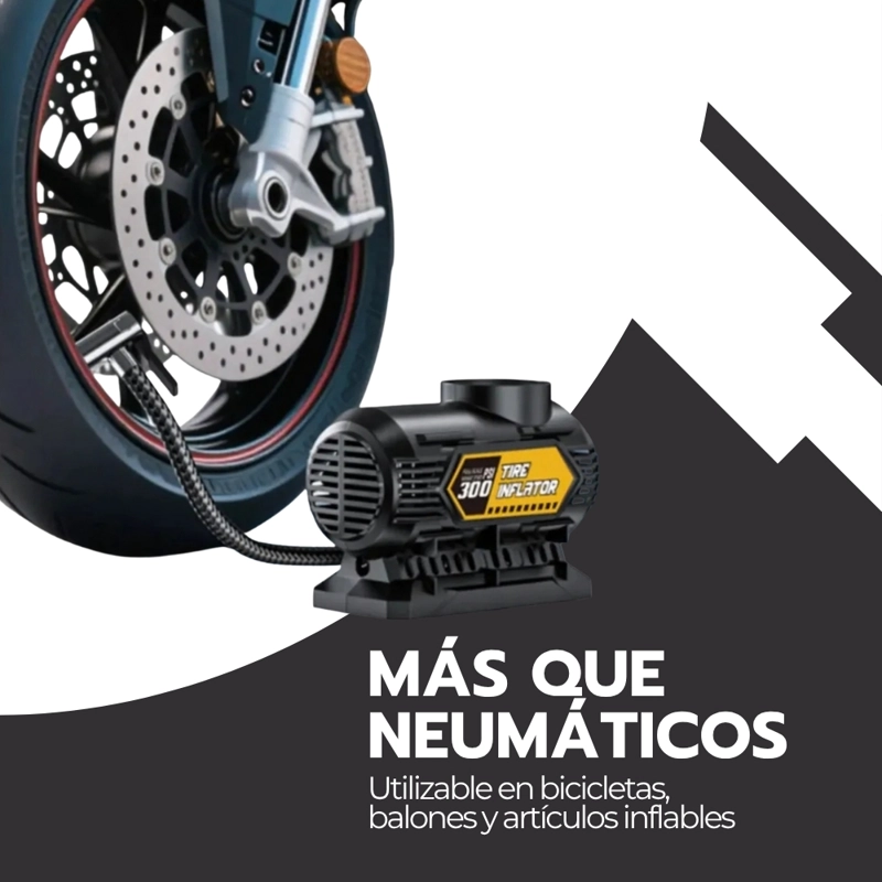 COMPRESOR DE AIRE PORTATIL 12V INFLADOR NEUMATICOS AUTO 120PSI MANOMETRO COMPACTO NEGRO INF-06 - 8