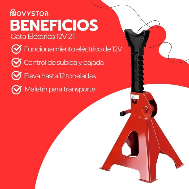 SET 2 CABALLETES MECANICOS 3 TONELADAS BANQUILLO PARA AUTO AJUSTABLE 28.5 A 42 CM ACERO REFORZADO - 4