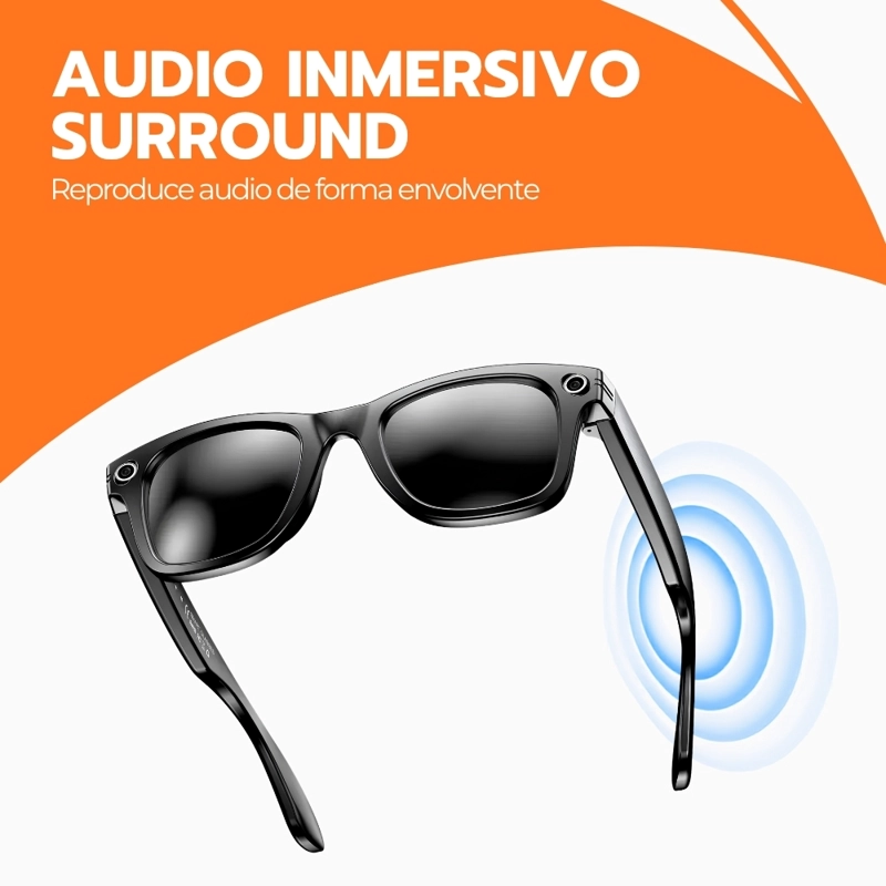 GAFAS INTELIGENTES XK ONE PRO IA CAMARA 8MP VIDEO 1080P BLUETOOTH TRADUCCION 40 IDIOMAS NEGRO - 6