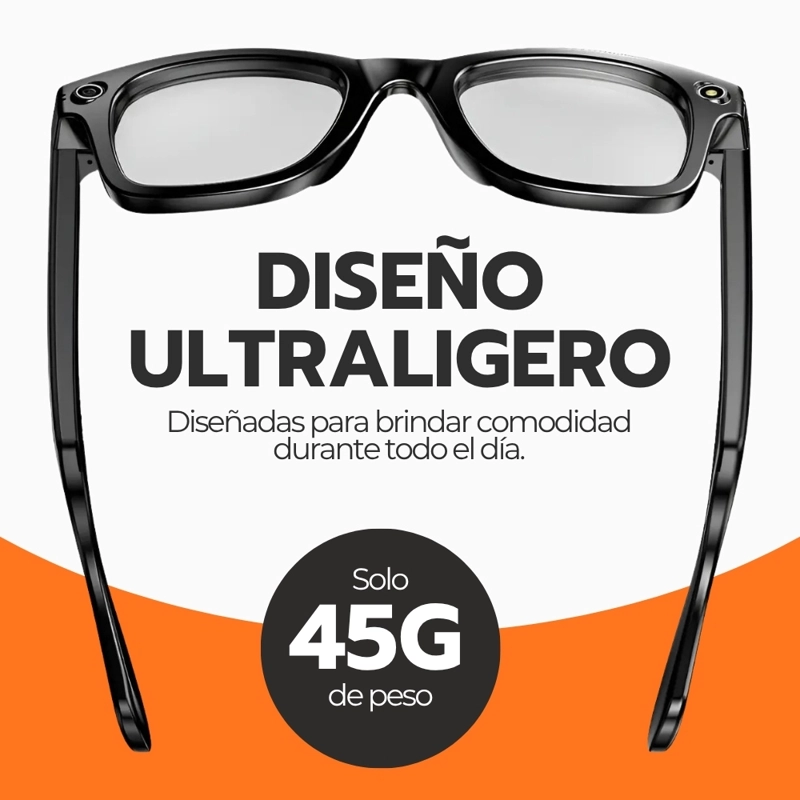 GAFAS INTELIGENTES XK ONE PRO IA CAMARA 8MP VIDEO 1080P BLUETOOTH TRADUCCION 40 IDIOMAS NEGRO - 7