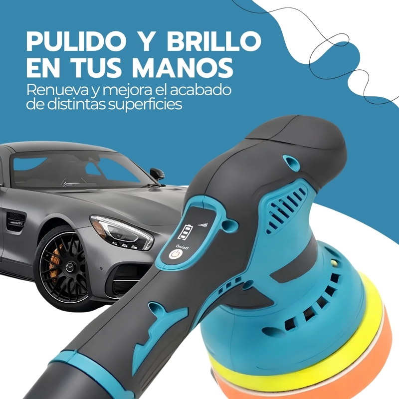 PULIDORA INALAMBRICA 15V 380W 2800-5500 RPM BATERIA 1500MAH PARA AUTO LIJADORA PORTATIL PH-01 - 5