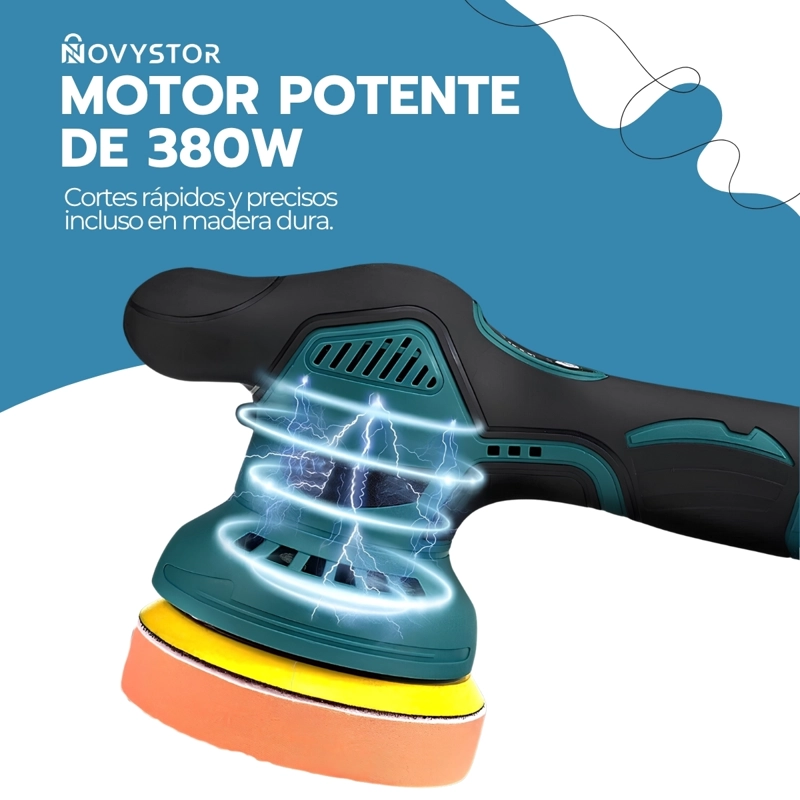 PULIDORA INALAMBRICA 15V 380W 2800-5500 RPM BATERIA 1500MAH PARA AUTO LIJADORA PORTATIL PH-01 - 6