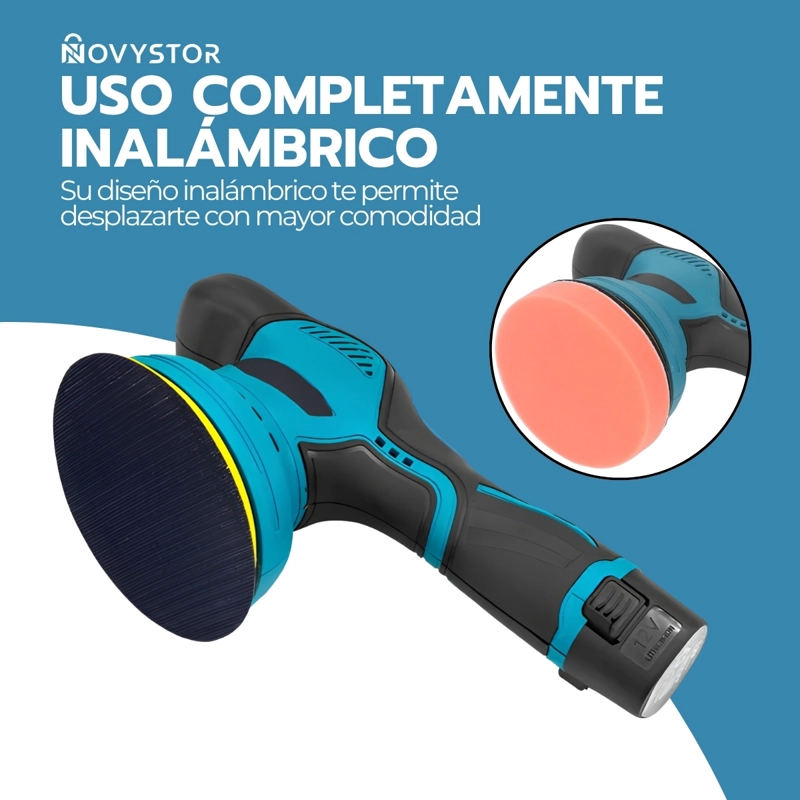 PULIDORA INALAMBRICA 15V 380W 2800-5500 RPM BATERIA 1500MAH PARA AUTO LIJADORA PORTATIL PH-01 - 7