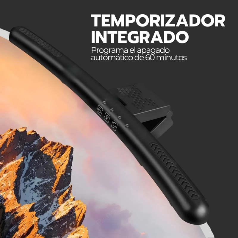 BARRA LUZ LED MONITOR CURVO REGULABLE 3 TEMPERATURAS COLOR USB-C 43CM NEGRO TB-301SG NOVYSTOR - 7