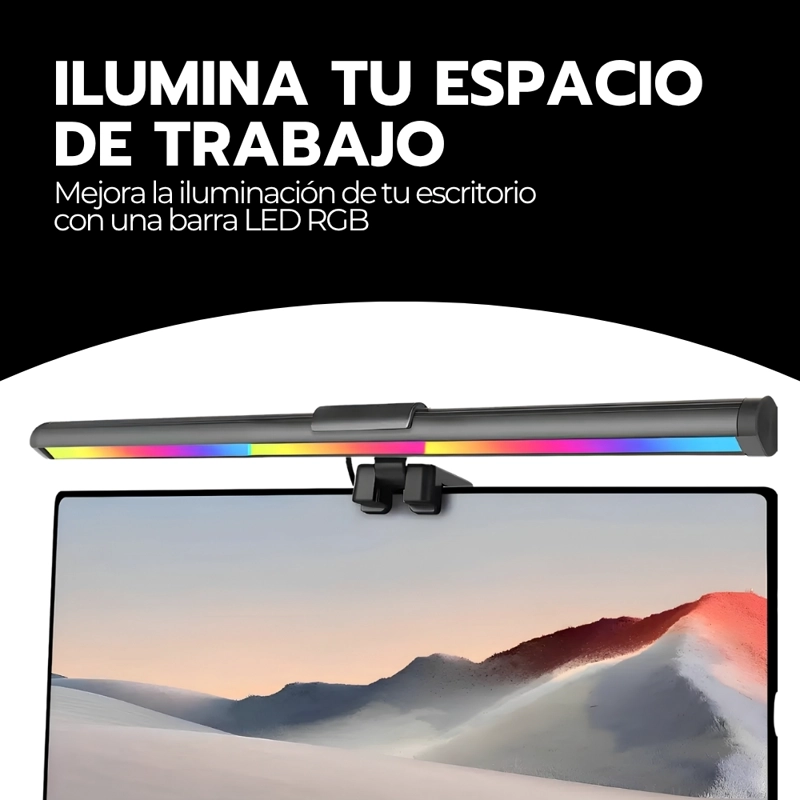 BARRA LUZ LED RGB MONITOR LAMPARA ESCRITORIO PORTATILES - 5