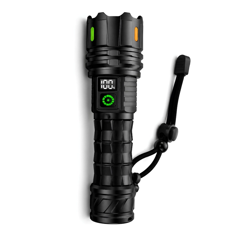 LINTERNA TACTICA RECARGABLE 8000 MAH LED ALUMINIO LUZ BLANCA AMARILLA CAMPING EMERGENCIA HOGAR - 1