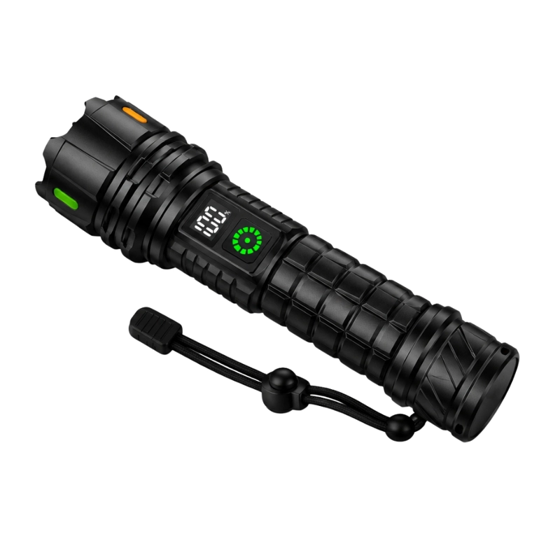 LINTERNA TACTICA RECARGABLE 8000 MAH LED ALUMINIO LUZ BLANCA AMARILLA CAMPING EMERGENCIA HOGAR - 2