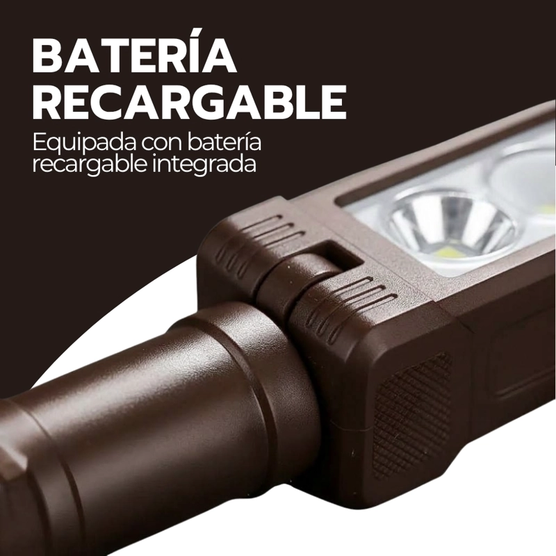 LINTERNA FRONTAL LED 20W RECARGABLE CON IMAN PINZA CORREA AJUSTABLE PARA TRABAJO CAMPING CAFE - 5