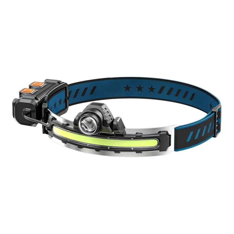 LINTERNA FRONTAL LED RECARGABLE 5000LM W6-78 LUZ FRIA MANOS LIBRES CAMPING TREKKING CICLISMO AZUL - 1
