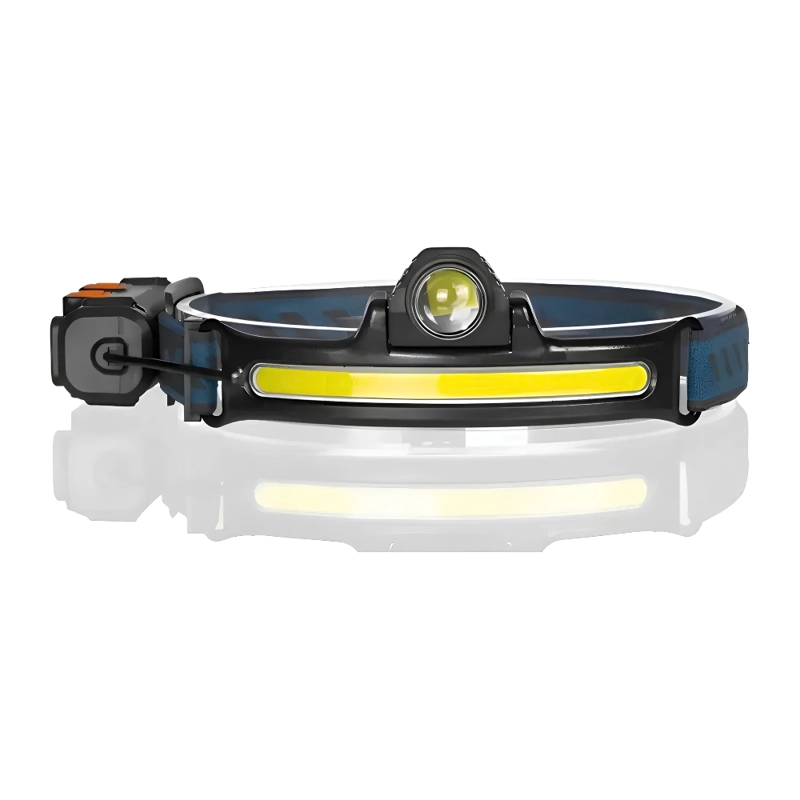 LINTERNA FRONTAL LED RECARGABLE 5000LM W6-78 LUZ FRIA MANOS LIBRES CAMPING TREKKING CICLISMO AZUL - 2