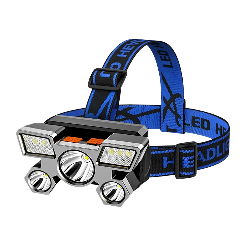 LINTERNA FRONTAL LED VINCHA CABEZA 5 LEDS RESISTENTE AL AGUA - 1