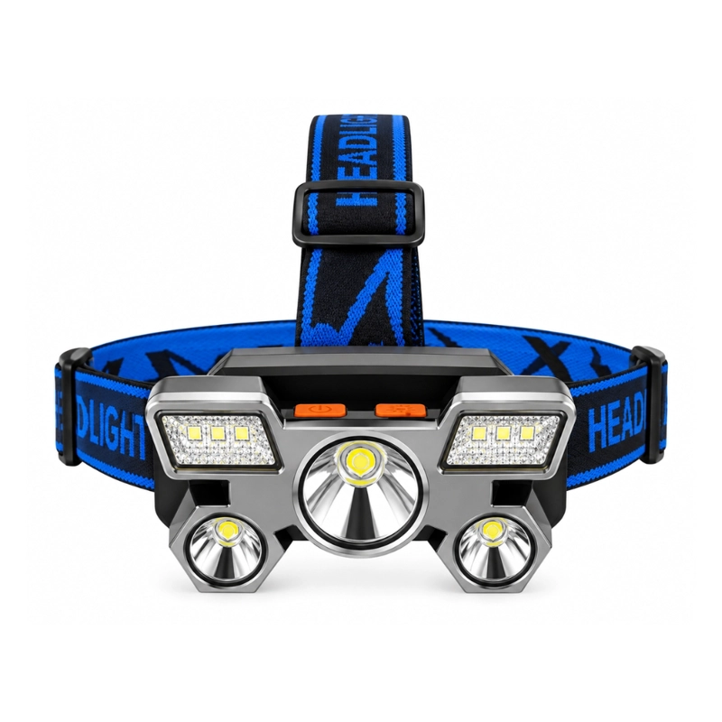 LINTERNA FRONTAL LED VINCHA CABEZA 5 LEDS RESISTENTE AL AGUA - 2