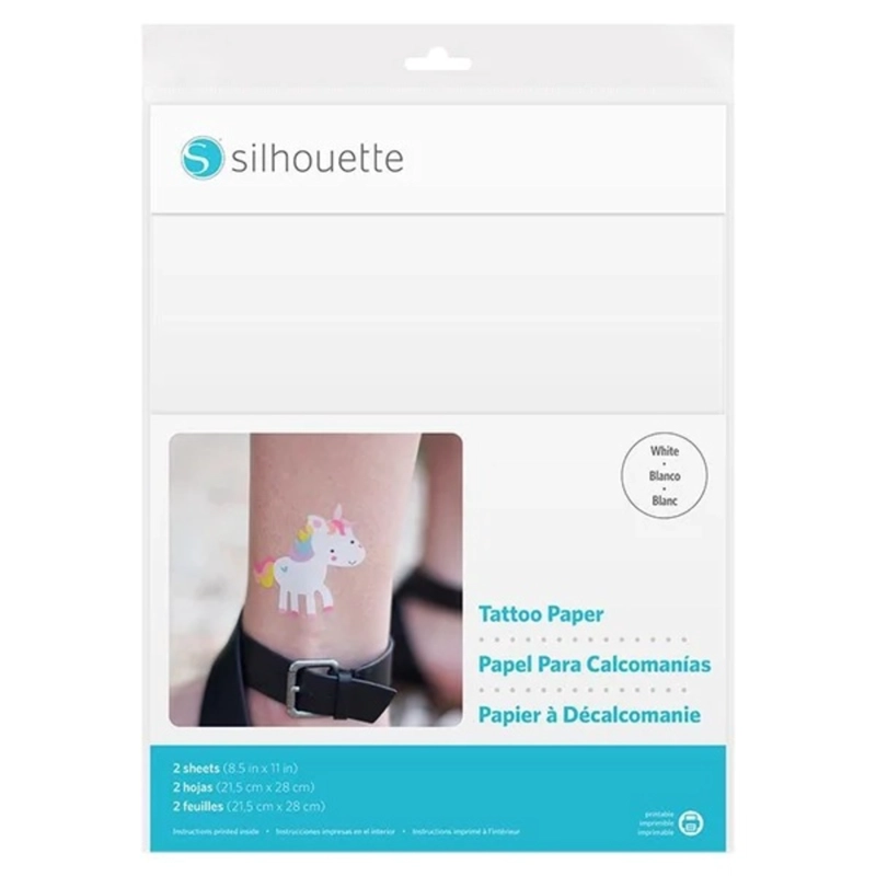 PAPEL DE TATUAJE TEMPORAL BLANCO SILHOUETTE - 1