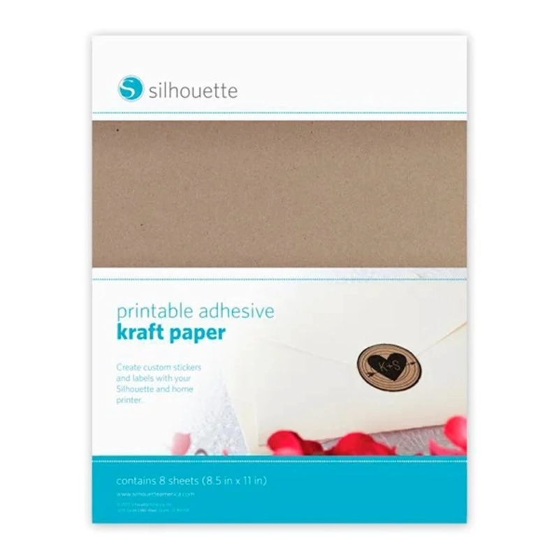 PAPEL KRAFT ADHESIVO IMPRIMIBLE MULTICOLOR SILHOUETTE - 1