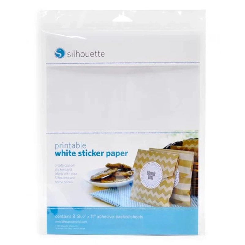 PAPEL ADHESIVO BLANCO IMPRIMIR MULTICOLOR SILHOUETTE - 1