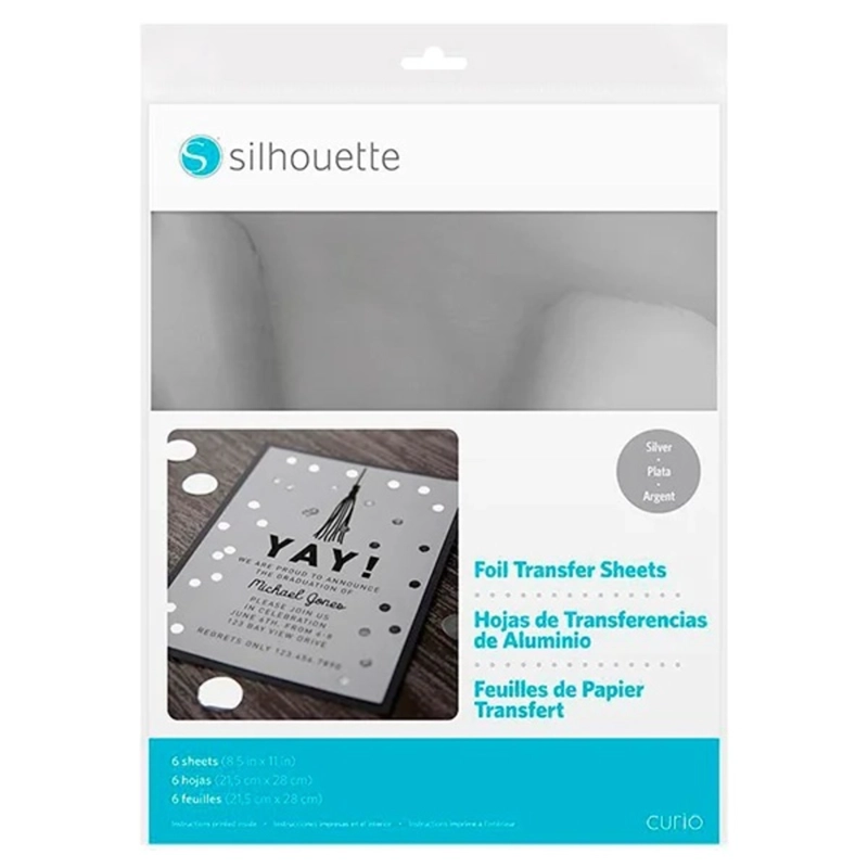 HOJAS DE TRANSFERENCIA DE ALUMINIO PLATA SILHOUETTE - 1