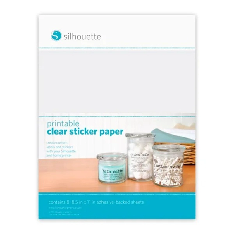 PAPEL ADHESIVO TRANSPARENTE IMPRIMIBLE MULTICOLOR SILHOUETTE - 1