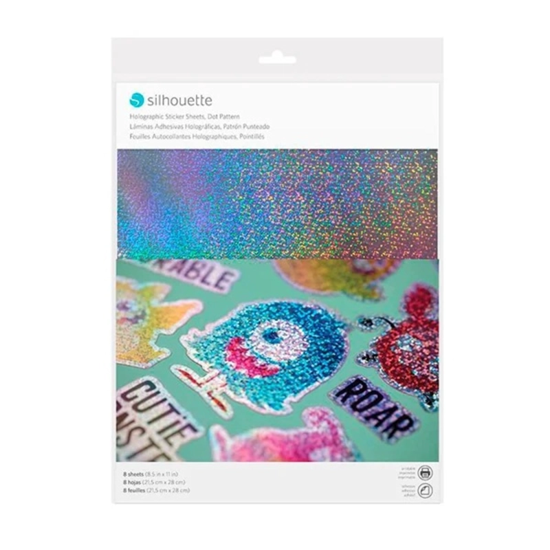 PAPEL ADH IMPRIMIBLE HOLGRAFICO PUNTEADO CARTA SILHOUETTE - 1