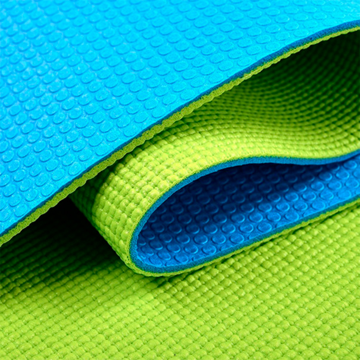 MAT DE YOGA PVC 6 MM DOBLE COLOR VERDE / AZUL CLARO - 3