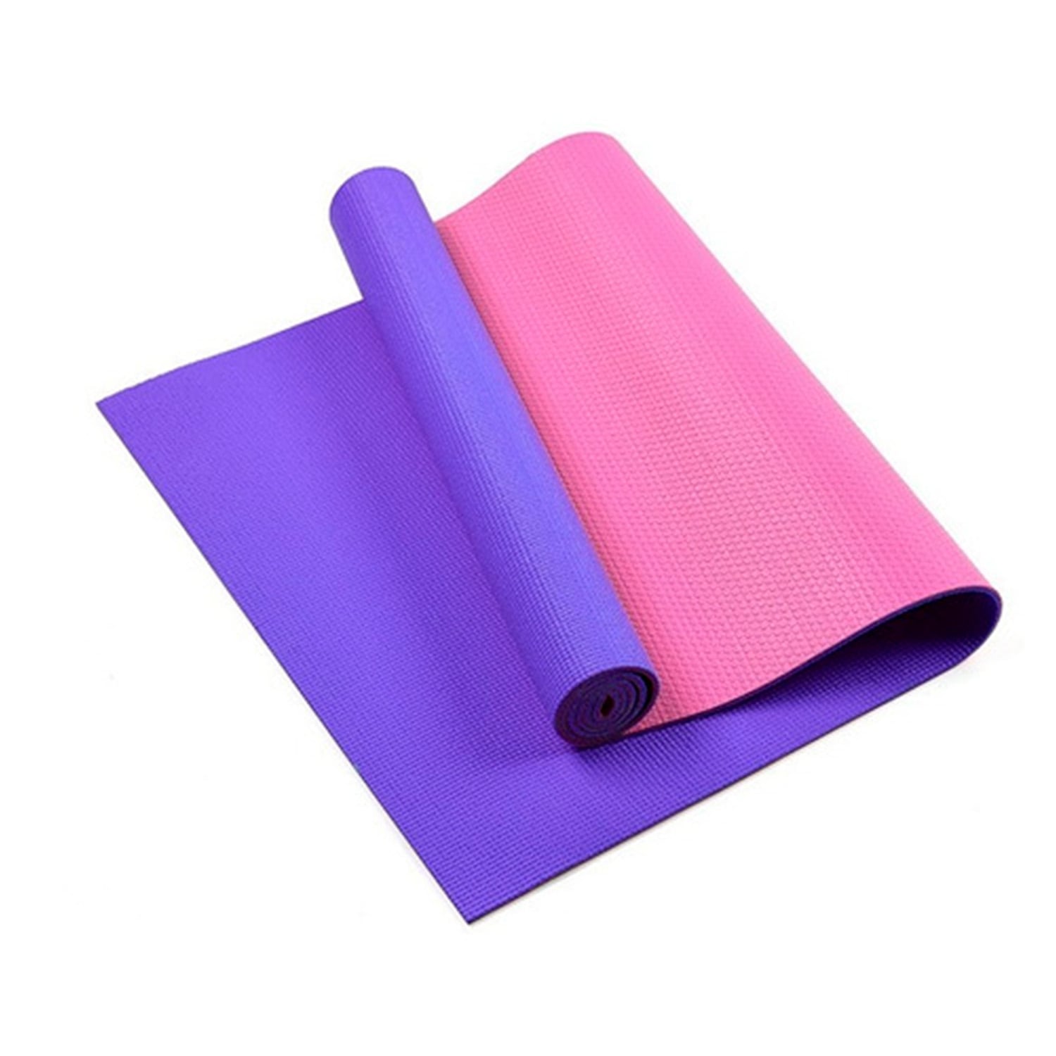 MAT DE YOGA PVC 6 MM DOBLE COLOR ROSADO / MORADO - 1