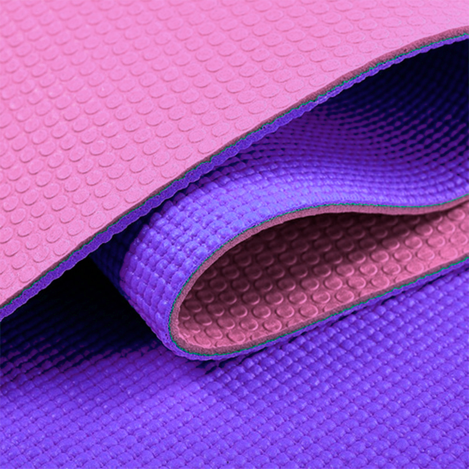 MAT DE YOGA PVC 6 MM DOBLE COLOR ROSADO / MORADO - 3