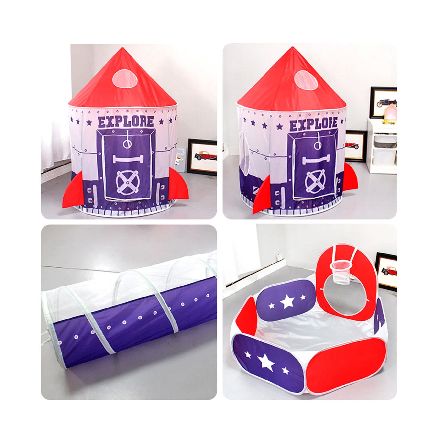 CARPA INFANTIL TUNEL GATEO NAVE ESPACIAL 3 EN 1 - RE1319 - 2