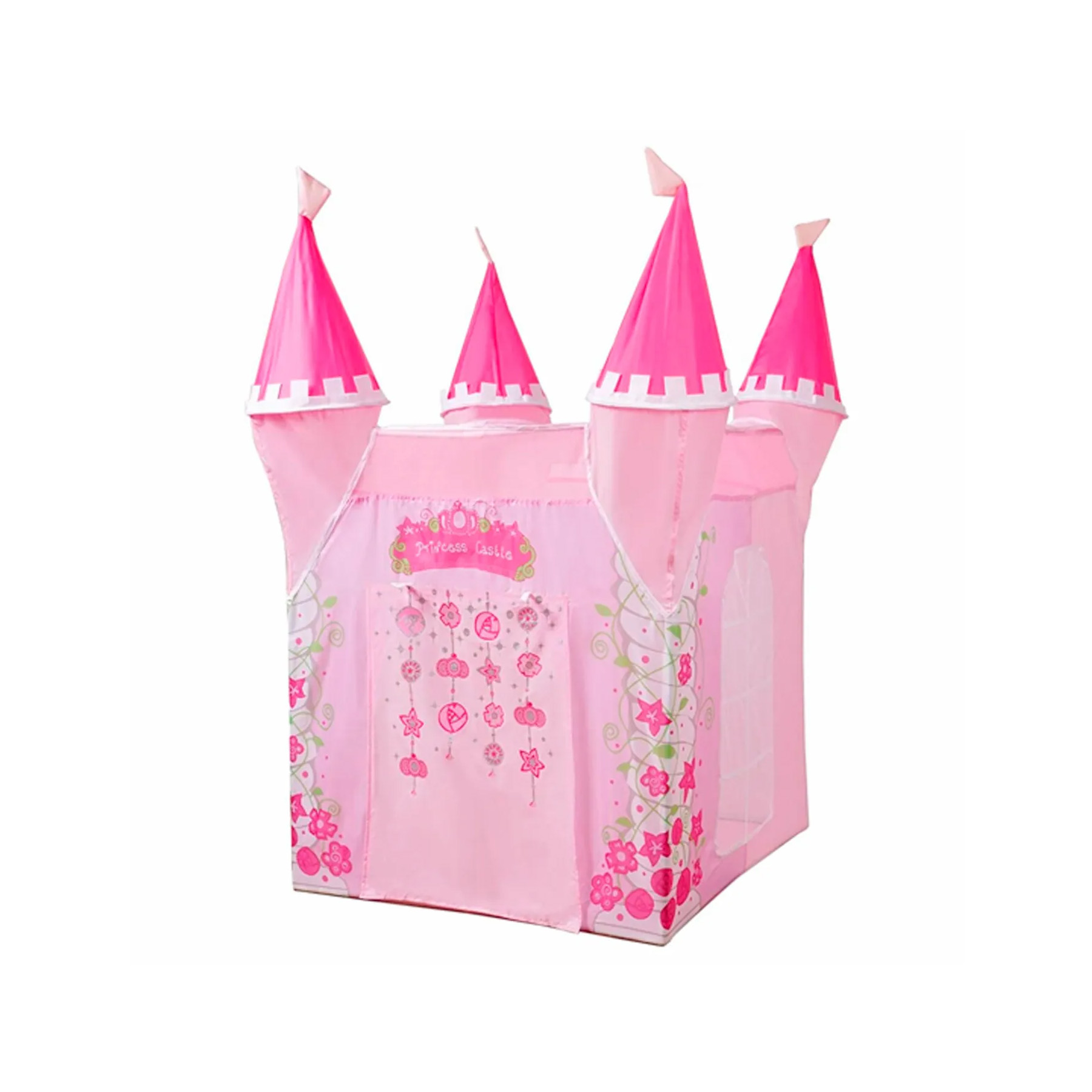 CARPA INFANTIL PRINCESA CASTILLO 4 PUNTAS ROSADA - RE1129 - 1