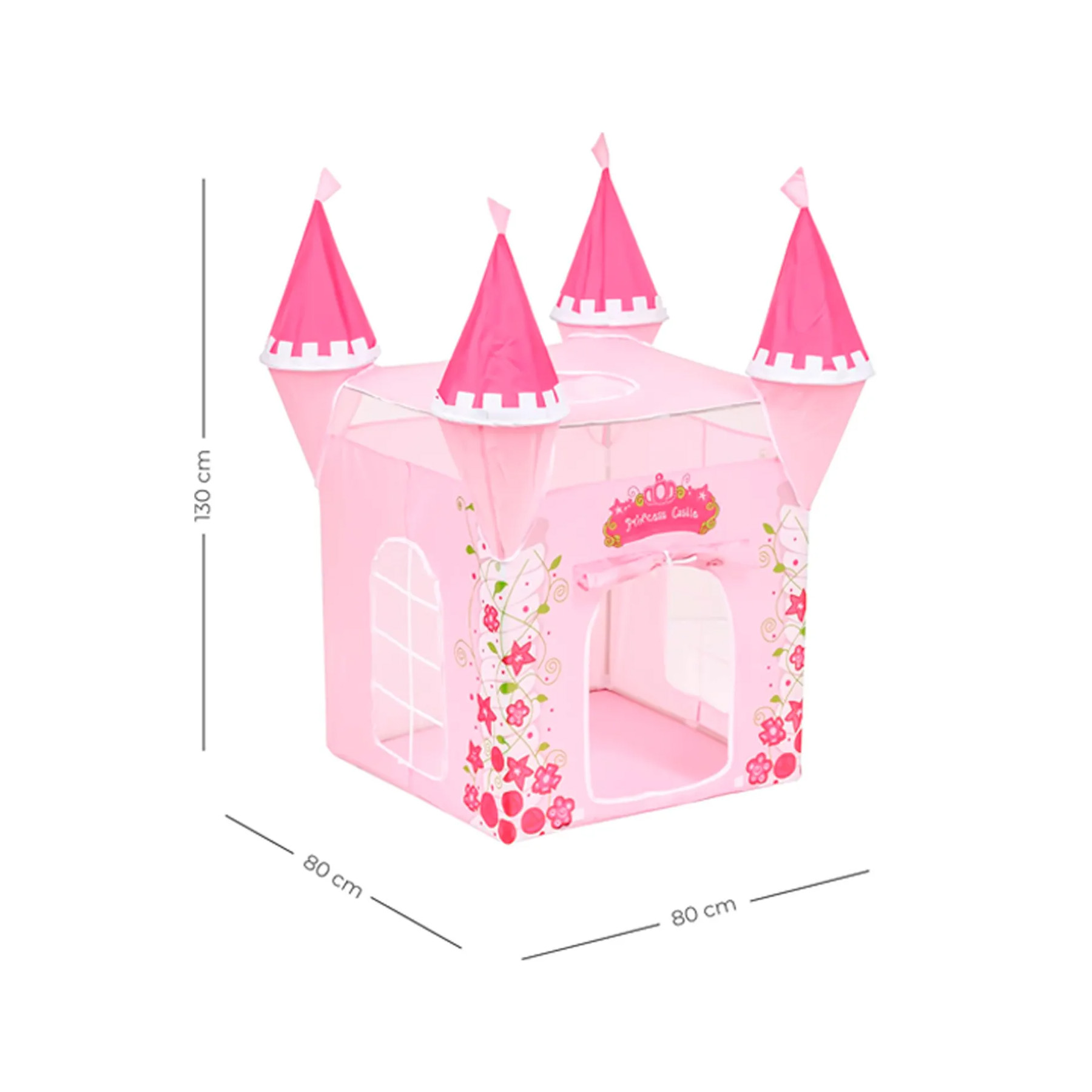 CARPA INFANTIL PRINCESA CASTILLO 4 PUNTAS ROSADA - RE1129 - 3