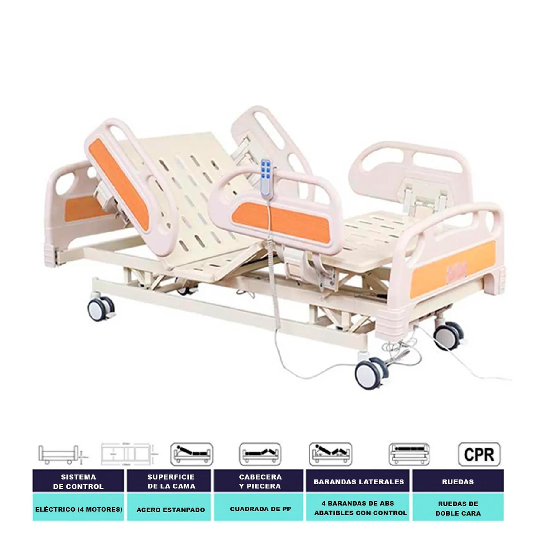 CATRE CLINICO ELECTRICO 3 FUNCIONES ICU BED – JDC-03 - 2